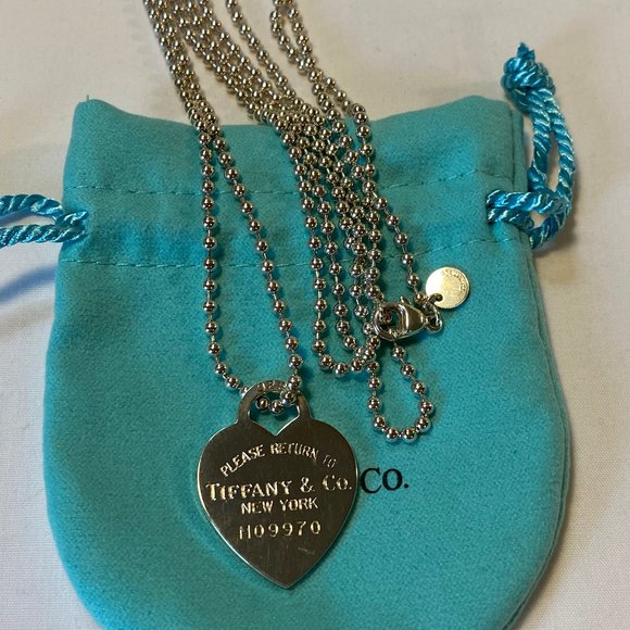 Tiffany & Co. Jewelry - Return to Tiffany Heart Dog Tag Necklace 34"